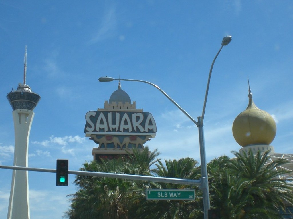  One of the more eye-opening things we saw on our walk this morning was the closed down Sahara Casino. (Originally opened 1952)