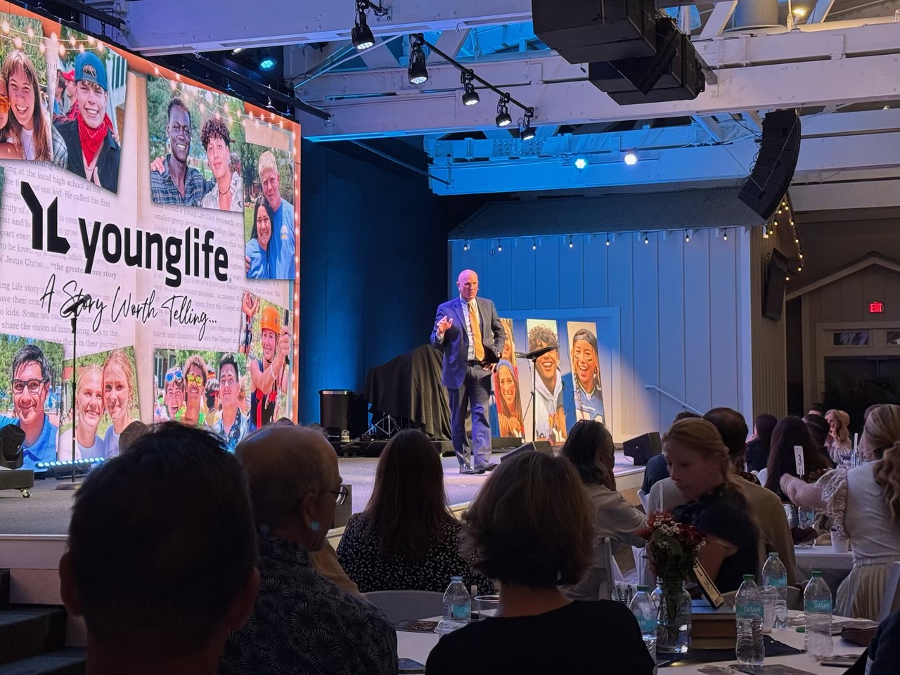 Eric speaking at a Young Life banquet